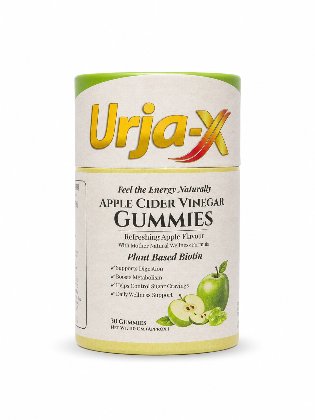 Urja-X Apple Cider Vinegar Gummies – Digestion & Metabolism Support (30 Gummies)