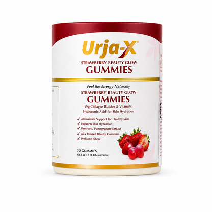 Urja-X Strawberry Beauty Glow Gummies – Skin Hydration & Collagen Support (30 Gummies)